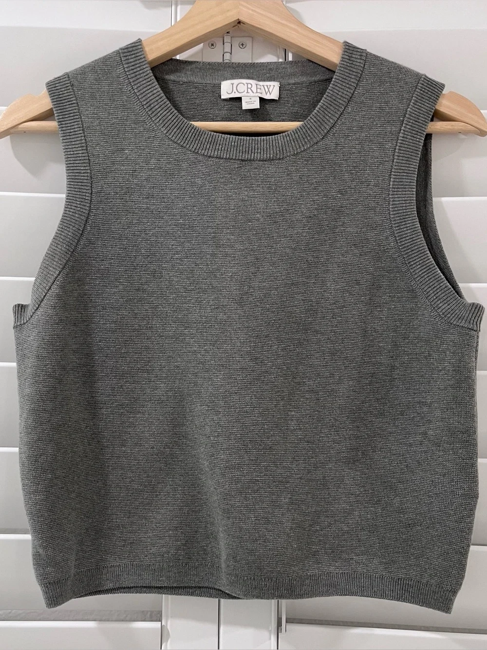 J.Crew TENCEL Lyocell Blend Cropped Sweater Vest Gray Size S